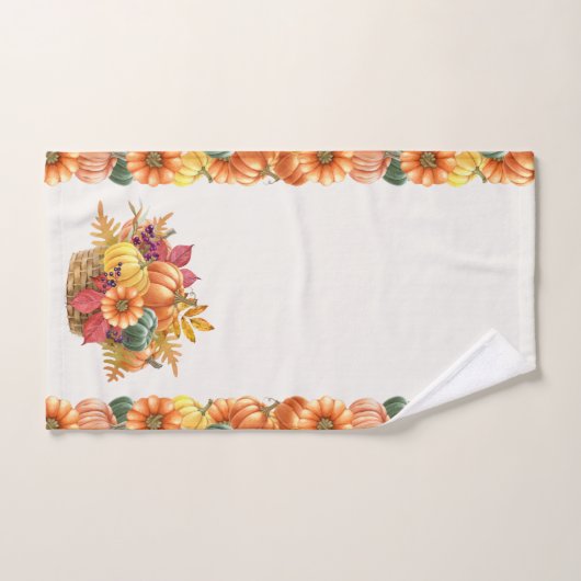 Thanksgiving pompoenmandje handdoek (Handdoek)