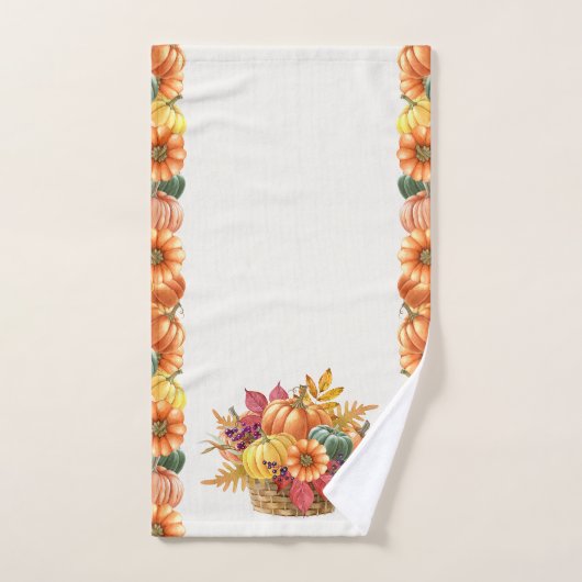 Thanksgiving pompoenmandje handdoek (Handdoek)