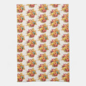 Thanksgiving Pompoenmandje Keukenhanddoek (Verticaal)