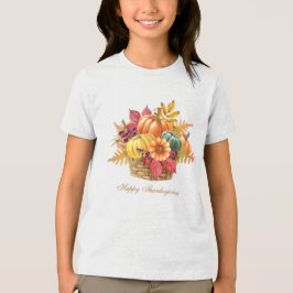 Thanksgiving Pompoenmandje Meisjes T-shirt