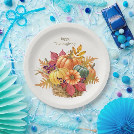 Thanksgiving pompoenmandje papier Bord (Feest)