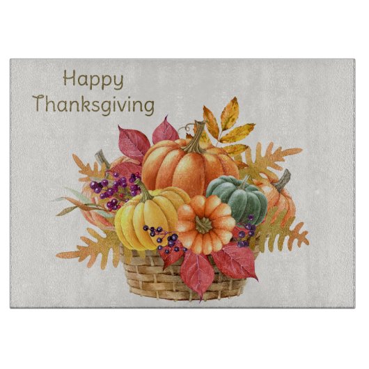 Thanksgiving pompoenmandje snijplank (Voorkant)