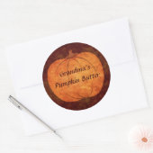 Thanksgiving pompoenontwerp ronde sticker (Envelop)