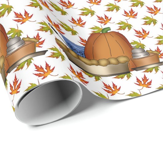 Thanksgiving Pompoenpakpapier Cadeaupapier (Rol Hoek)