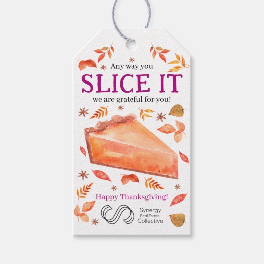 Thanksgiving Pompoentaart Cadeaubijschrift Cadeaulabel (Voorkant)