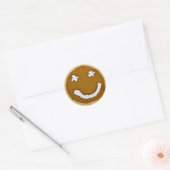 Thanksgiving Pompoentaart Gezicht Ronde Sticker (Envelop)