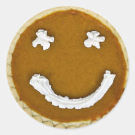 Thanksgiving Pompoentaart Gezicht Ronde Sticker