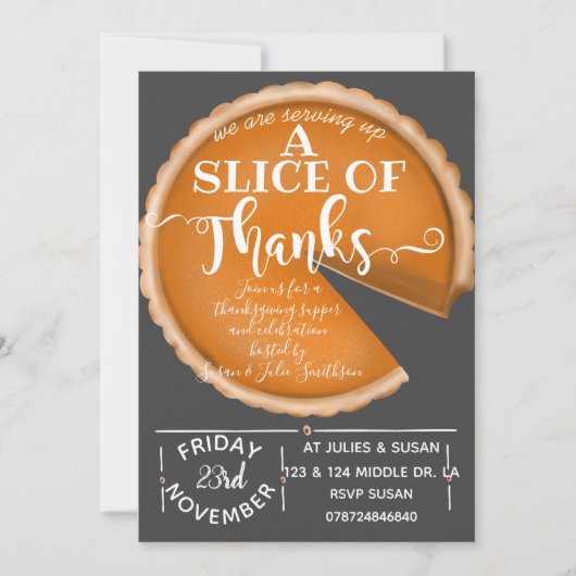 Thanksgiving pompoentaart vrijwilliger lunch brief kaart