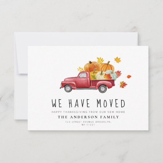 Thanksgiving pompoenwagen bedankkaart (Voorkant)