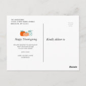 Thanksgiving pompoenwagen briefkaart (Achterkant)