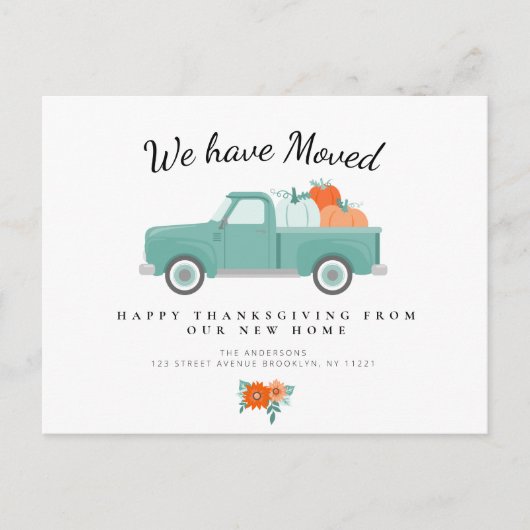 Thanksgiving pompoenwagen briefkaart (Voorkant)