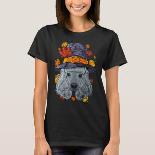 Thanksgiving Poodle Pelgrim Kostuum Herfst Autumn T-shirt