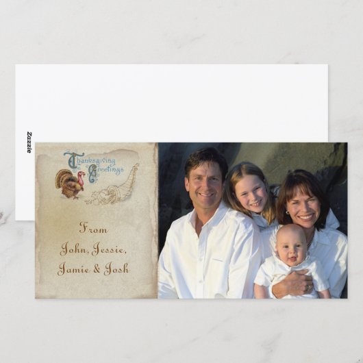 Thanksgiving  Post Kaart Illustratie foto's (Voorkant / Achterkant)