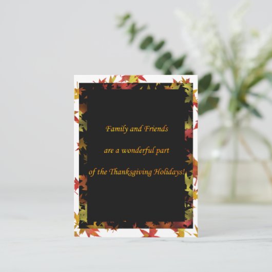 Thanksgiving Post Kaart Uitnodiging voor Diner (Staand voorkant)