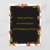 Thanksgiving Post Kaart Uitnodiging voor Diner (Voorkant)