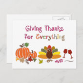 Thanksgiving Postcard Feestdagenkaart (Voorkant / Achterkant)