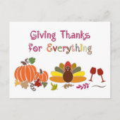 Thanksgiving Postcard Feestdagenkaart (Voorkant)