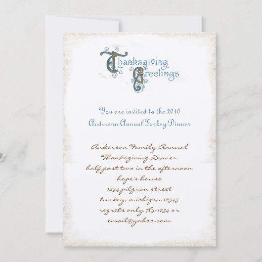 Thanksgiving postkaart Oogst Uitnodigingen (Voorkant)