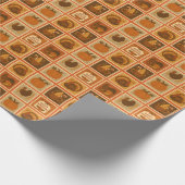 Thanksgiving Postzegelcollage Cadeaupapier (Hoek)