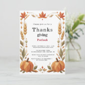 Thanksgiving Potluck 2026 Kaart (Staand voorkant)