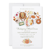 Thanksgiving Potluck diner uitnodiging