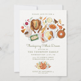 Thanksgiving Potluck diner uitnodiging