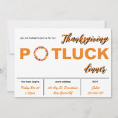 Thanksgiving Potluck diner uitnodiging (Voorkant)