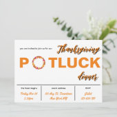 Thanksgiving Potluck diner uitnodiging (Staand voorkant)
