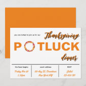 Thanksgiving Potluck diner uitnodiging (Voorkant / Achterkant)