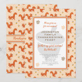 Thanksgiving Potluck Dinner Eekhoorns en eikels Kaart (Voorkant / Achterkant)