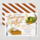 Thanksgiving Potluck Invitation Kaart (Voorkant / Achterkant)