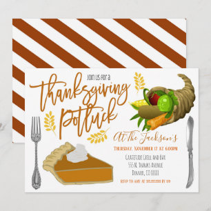 Thanksgiving Potluck Invitation Kaart
