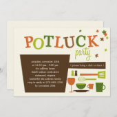 Thanksgiving Potluck Party Invitation Kaart (Voorkant / Achterkant)