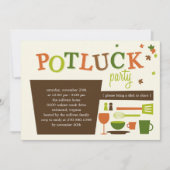 Thanksgiving Potluck Party Invitation Kaart (Voorkant)