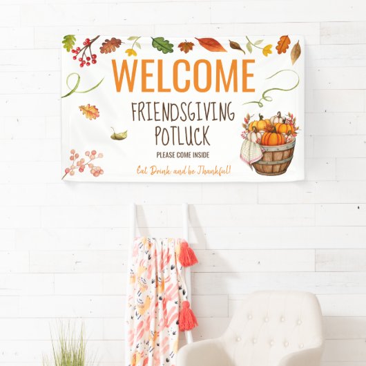 Thanksgiving Potluck welkomstgebanner Spandoek (Insitu)