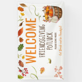 Thanksgiving Potluck welkomstgebanner Spandoek (Verticaal)