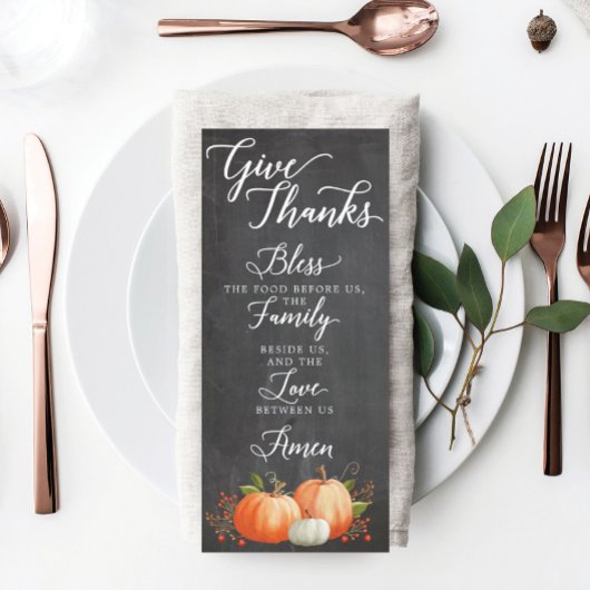Thanksgiving Prayer Kaart Tabel Decor