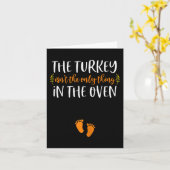 Thanksgiving Pregnancy Announcement Turkey Baby R Kaart (Gele Bloem)