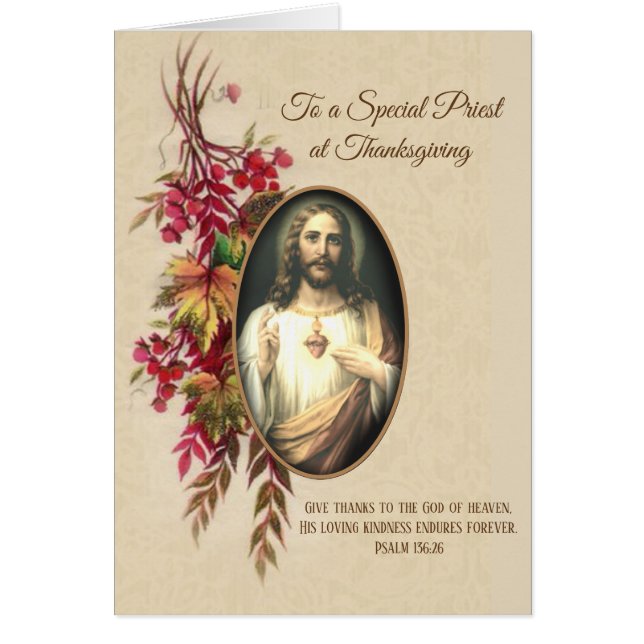 Thanksgiving Priest Sacred Heart van Jezus (Voorkant)