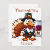 Thanksgiving proost! turkije plezier feestdagenkaart (Voorkant / Achterkant)