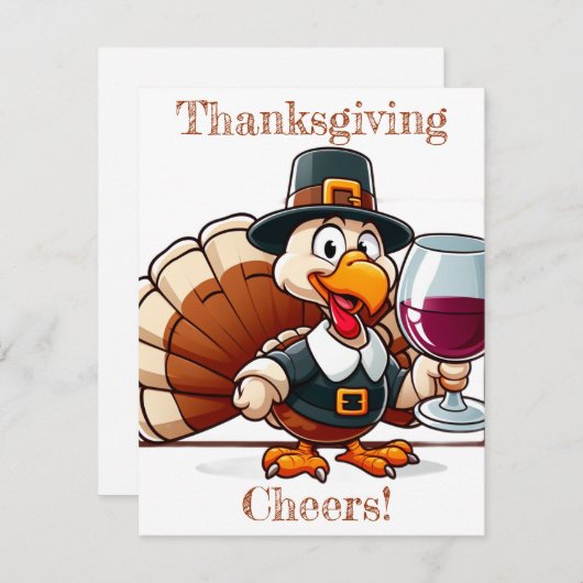 Thanksgiving proost! turkije plezier feestdagenkaart (Voorkant / Achterkant)