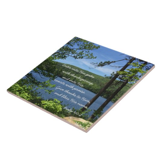 Thanksgiving Psalm 100:4 Tegeltje (Zijkant)