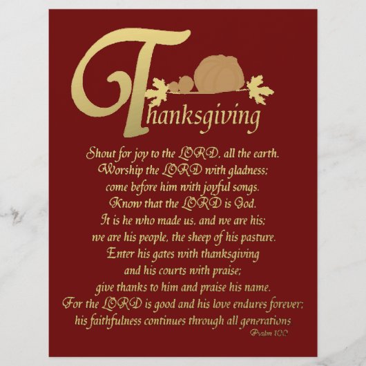 Thanksgiving - Psalm 100 Flyer (Voorkant)