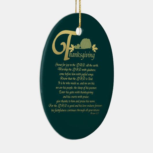 Thanksgiving - Psalm 100 Keramisch Ornament (Rechts)
