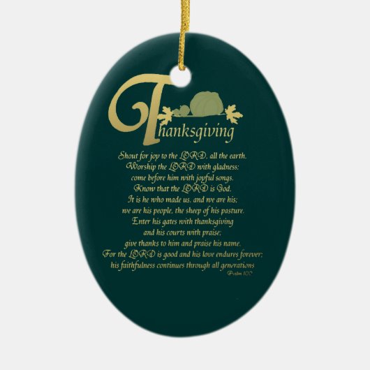 Thanksgiving - Psalm 100 Keramisch Ornament (Voorkant)