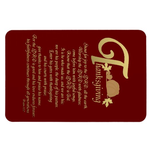 Thanksgiving - Psalm 100 Magneet (Horizontaal)