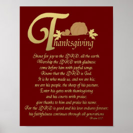 Thanksgiving - Psalm 100 Poster