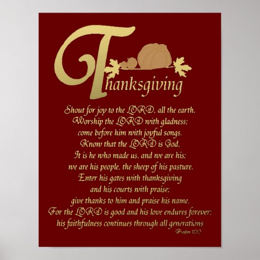 Thanksgiving - Psalm 100 Poster (Voorkant)