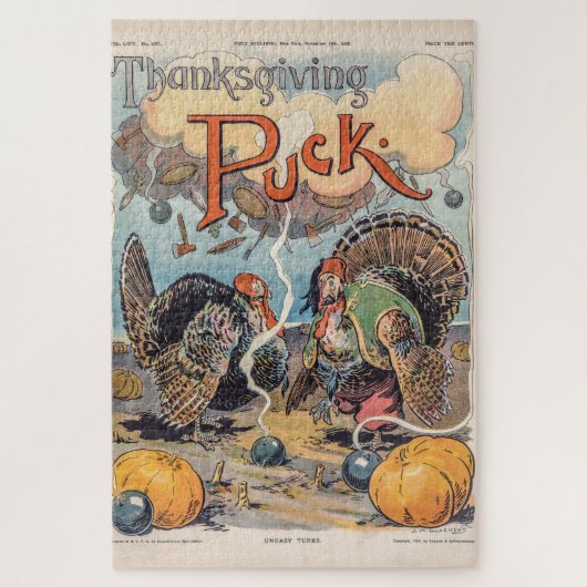 Thanksgiving Puck  Illustratie Legpuzzel (Verticaal)