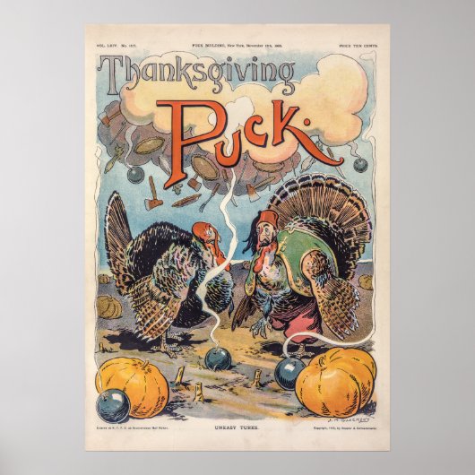 Thanksgiving Puck  Illustratie Poster (Voorkant)